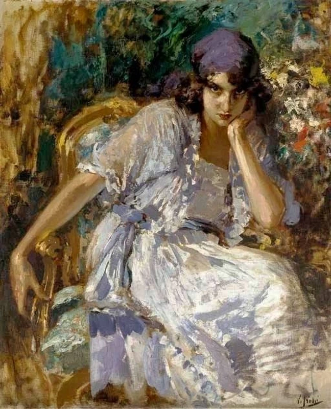 Ritratto di giovane donna in poltrona